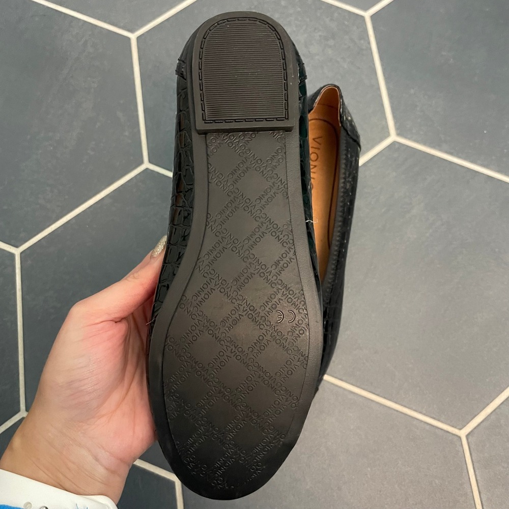 Vionic Caroll Black Croc Embossed Ballet Flats Comfort Shoes Women‎ - Size US 6 - Picture 6 of 6